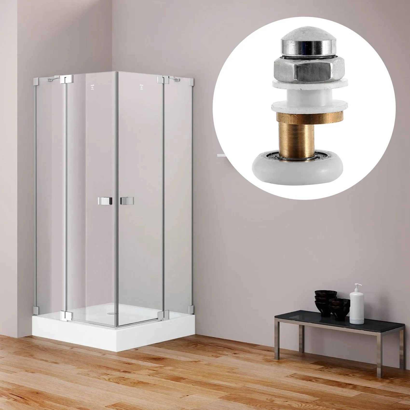 

ABGR-8PCS ролики для душевой двери для ванной комнаты, стеклянные шкивы для раздвижной двери, колеса, ультра-тихие ролики для стеклянных дверей для душа