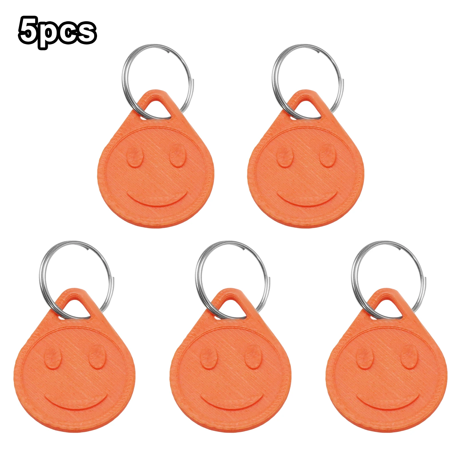 5 Stück Smiley-Gesicht Einkaufswagenchip Schlüsselanhänger 3D-Druck Tragbare Supermarkt-Trolley-Entriegelungsmünze mit Schlüsselring – Detail 7
