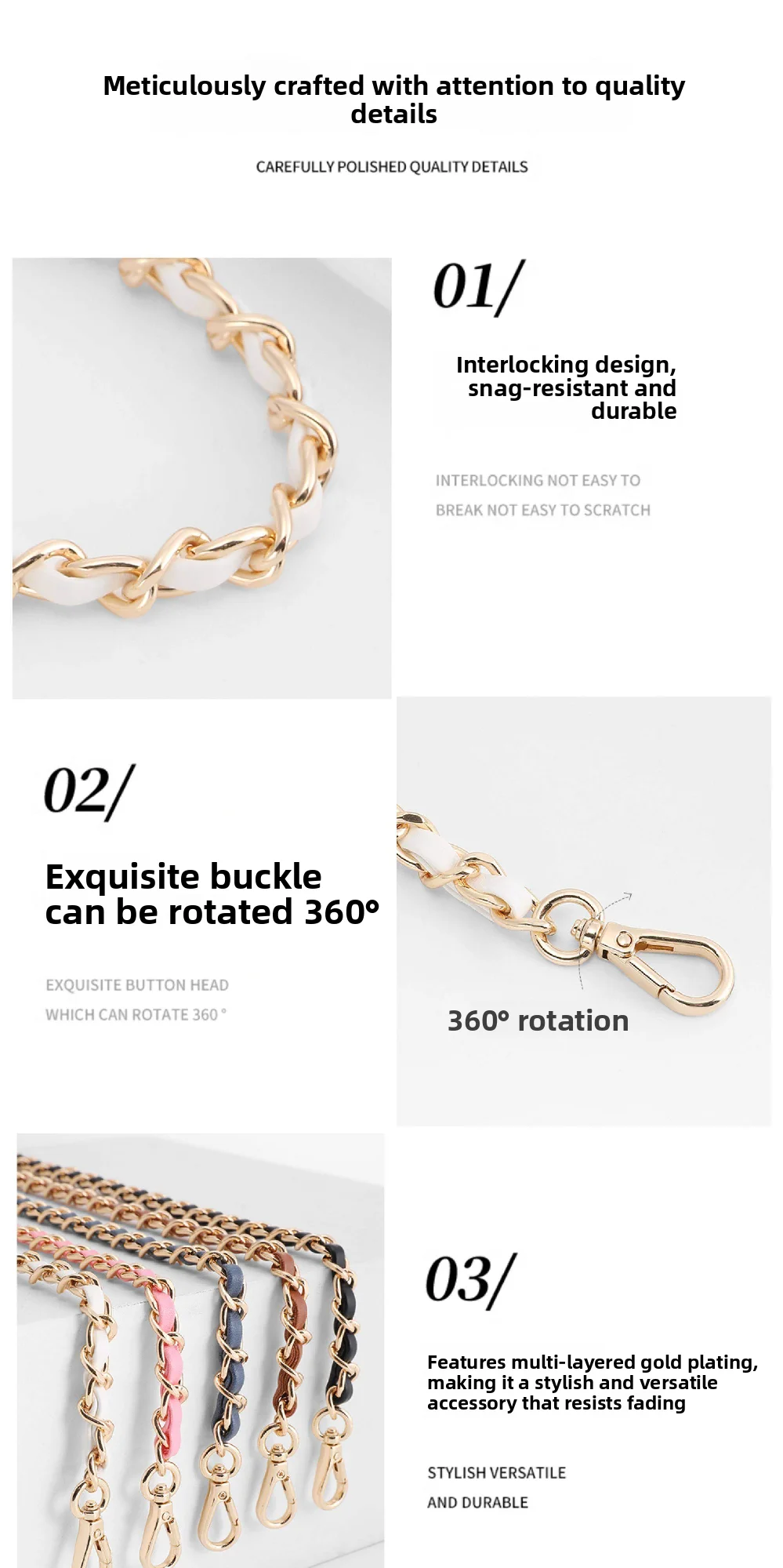 Bag Chain Shoulder Strap For Vanity Makeup Bag Durable Fashion Good Quality Bag Modification Bag Accessories