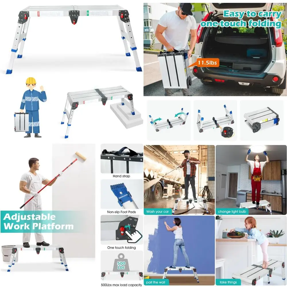 

Алюминиевый табурет-ступенька со складками в одно касание, 33 длина x 12 шириной x высотой 20 мм, лестница с регулировкой высоты рабочей платформы