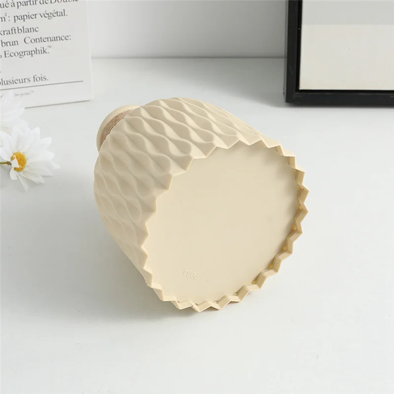 

D9-Wave Flower Pot Arrangement Modern Nordic Style Living Room Desktop Decoration Ornament 4Piece