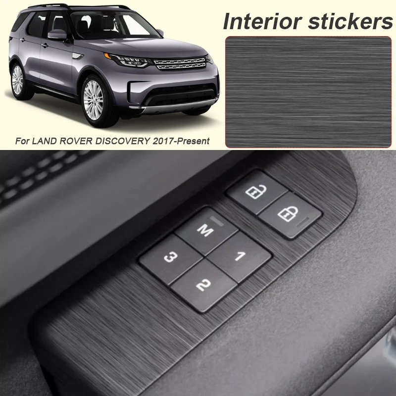

For LAND ROVER Discovery 2017-2026 Car Carbon Black Interior Sticker Lifting Window Panel Decal Gear Inner Door Protective Film