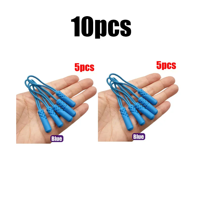 5/10 Stück Reißverschluss-Zippergriffe mit Seilenden, Ersatz-Clips für kaputte Schnallen, Reißverschlusskordel-Anhänger für Reisetaschen, Koffer, Zelte, Rucksäcke