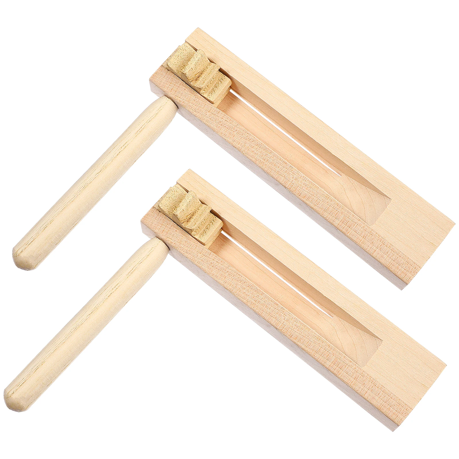 2 szt. Drewniane zabawki dźwiękowe z grzechotką Beżowe obrotowe instrumenty muzyczne dla dzieci Instrumenty perkusyjne dla dzieci Maluchy Puzzle Zabawka Matraca Grzechotka