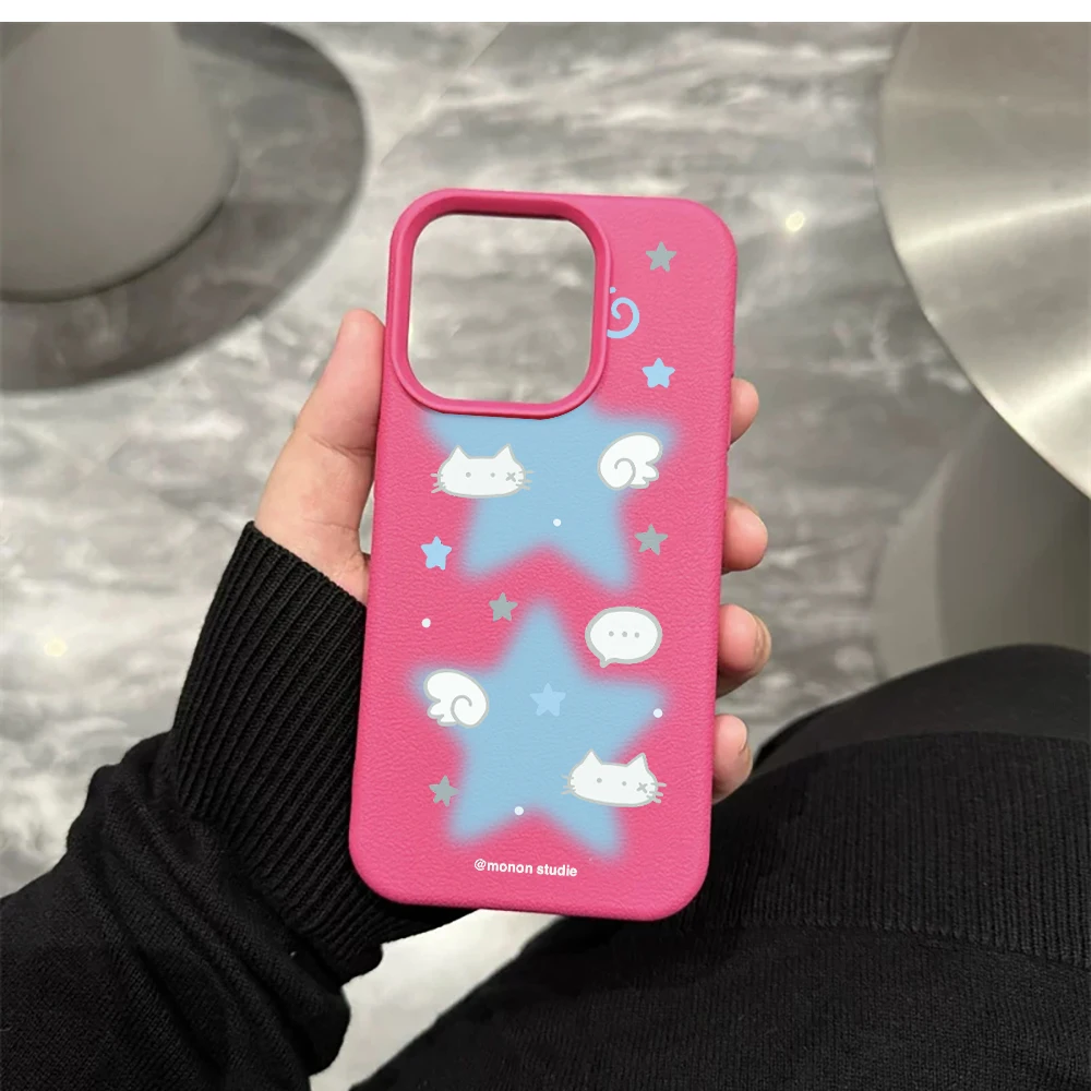 Weiße Katze Wolken-Handyhülle für iPhone 17 16 15 14 13 12 Pro Max 16 15 14 Plus 17 16 15 14 13 12 Pro 17Air Silikon-Matt-Cover – Detail 11