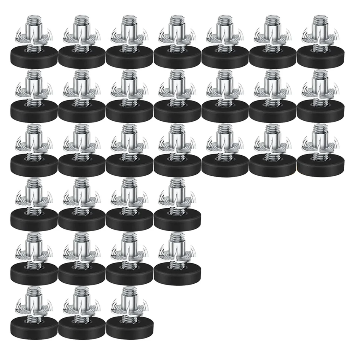 

A42F 32 PCS M6 Thread Adjustable Furniture Levelers Screw in Chair Feet Adjustable Furniture Feet Leg Levelers