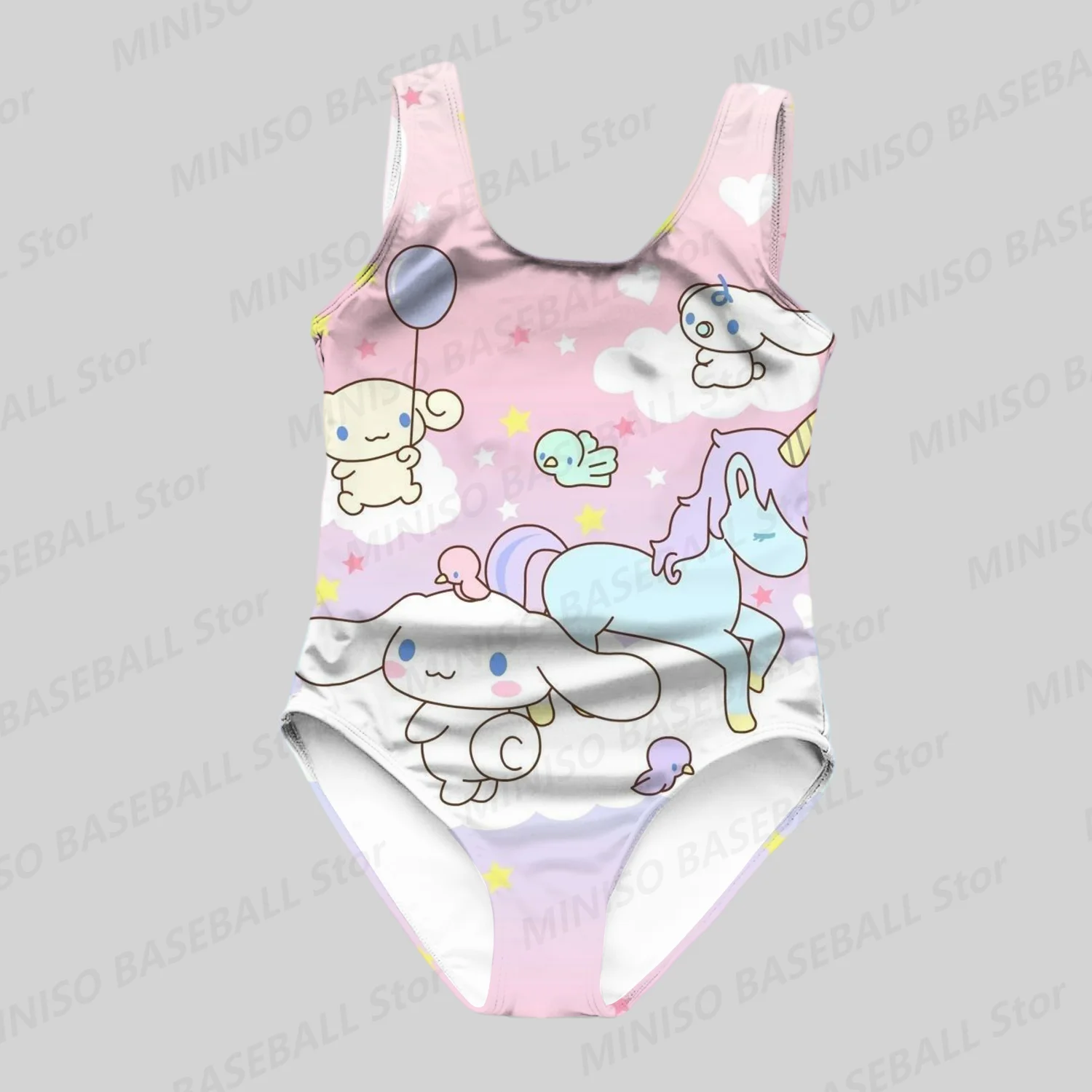 Nowy letni Sanrio Girl Melody Pink Cake 3D wzór jednoczęściowy strój kąpielowy Cute Cartoon modny strój kąpielowy dla dzieci/dorosłych wakacyjny