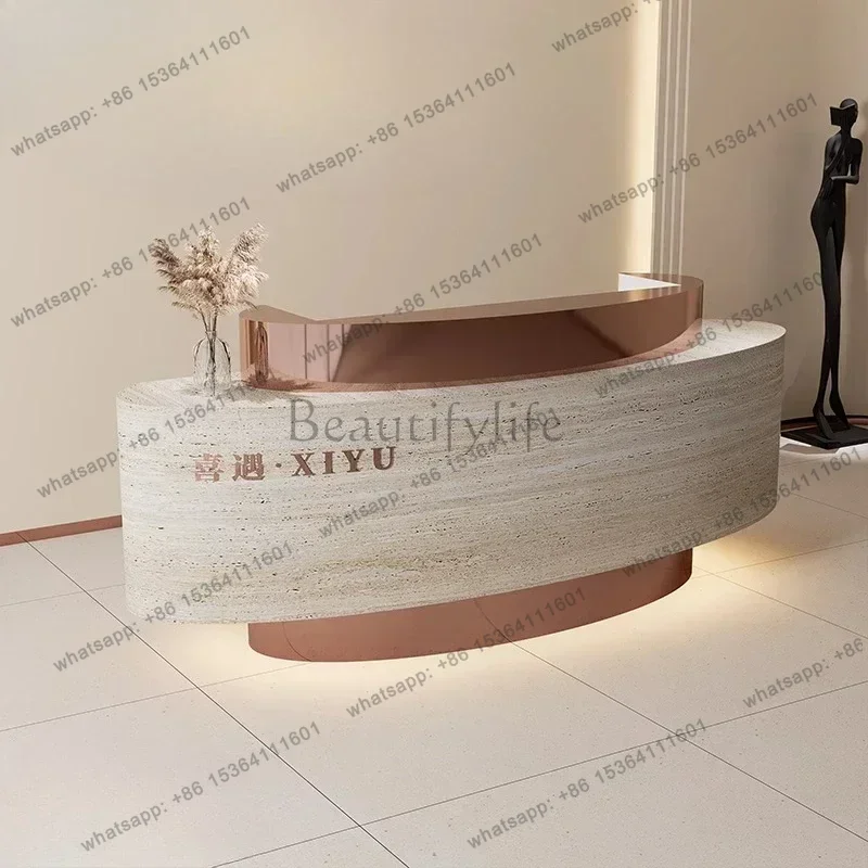 LJY Beauty Salon Training Institution Luxury Bar Counter Women's Clothing Store Checkout Modern Company Front Desk Reception Des