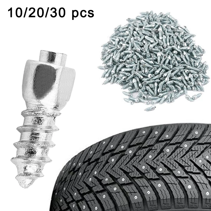 Car Tire Studs Screws Nails Wheel Tyre Snow Spikes Set Anti-Slip Anti-Ice for Truck Motorcycle Alloy Tire Studs 12mm 10/20/30Pcs