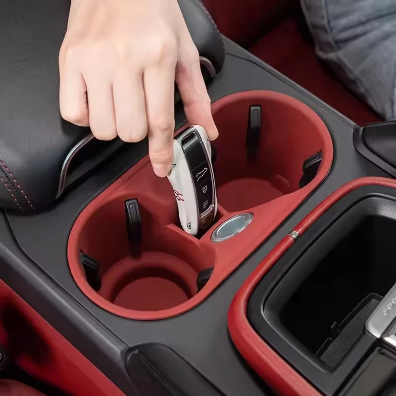 

For Porsche Cayenne Macan Car Cup Holder Silicone Center Console Bottle Holder Insert Anti Slip Drink Organizer Auto Accessories