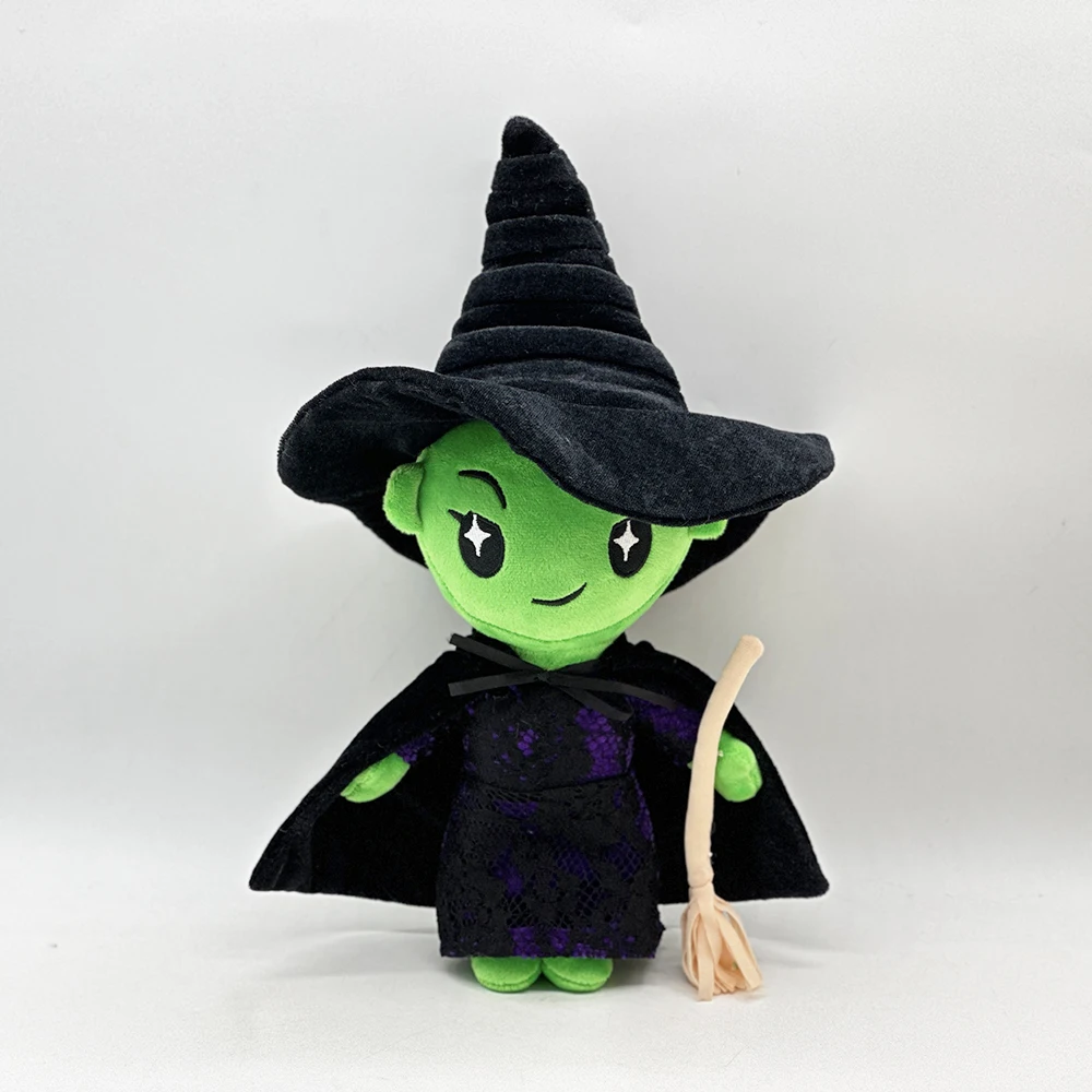 WICKED Medium Stylized Plush Magical Witch, Black Robed Witch, Fun Cartoon Plush Doll, Companion Doll, Christmas Gift