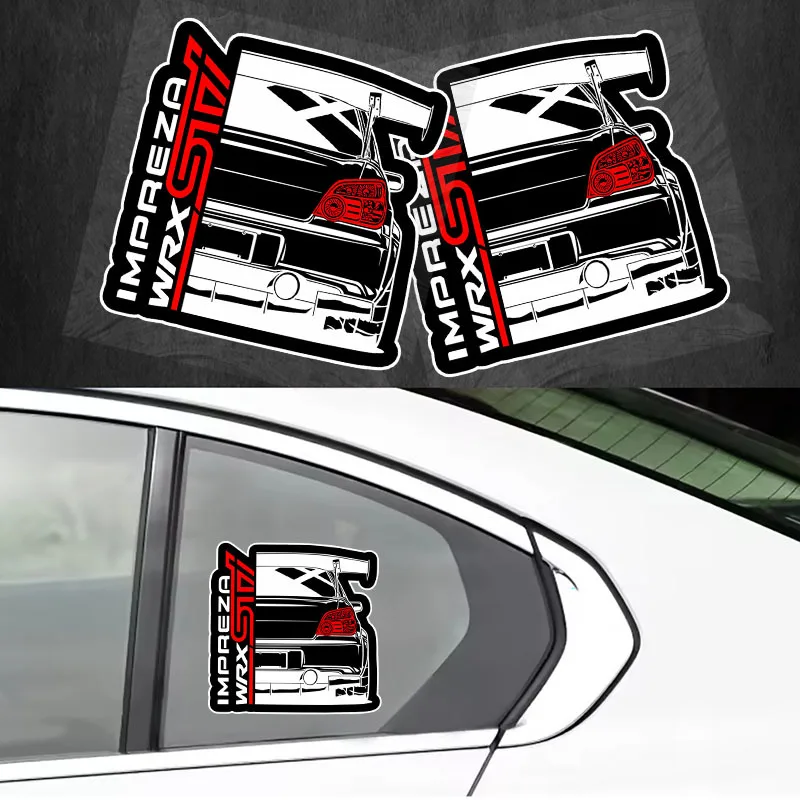 

Набор водонепроницаемых виниловых наклеек для заднего стекла спортивного седана – 2 штуки, черные/белые/красные наклейки для декора автомобильных окон