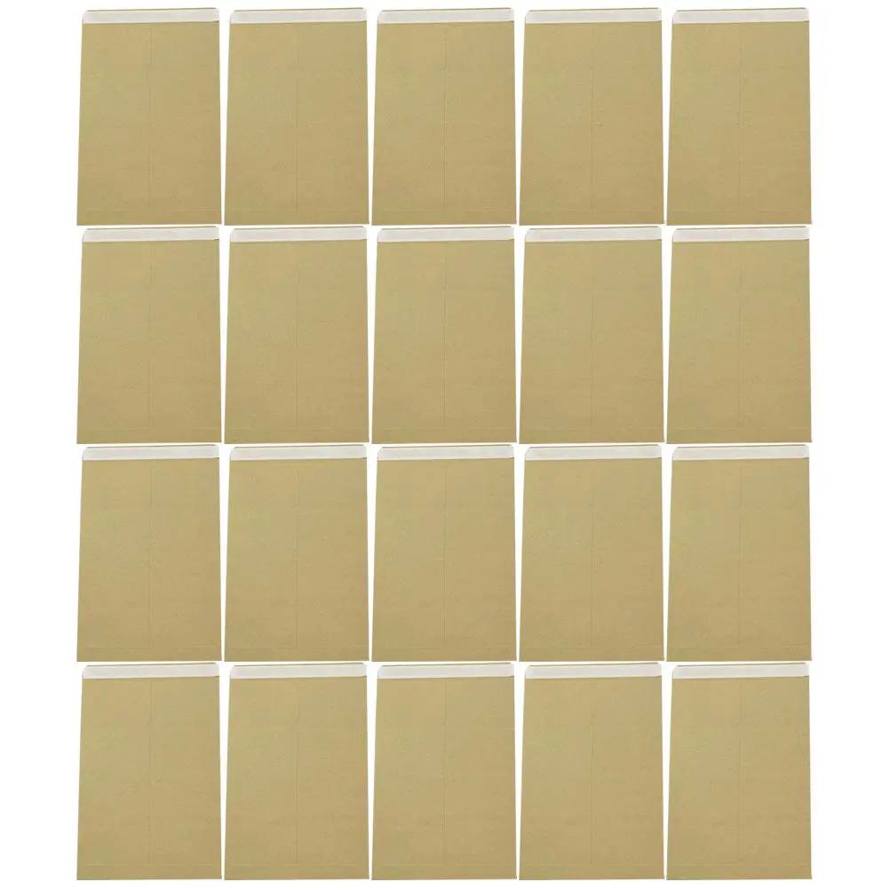 20Pcs Premium Kraft Paper Envelopes Multifunctional Self-Adhesive Storage Bags Thickened A4 Size for Letters Catalogs Brochures