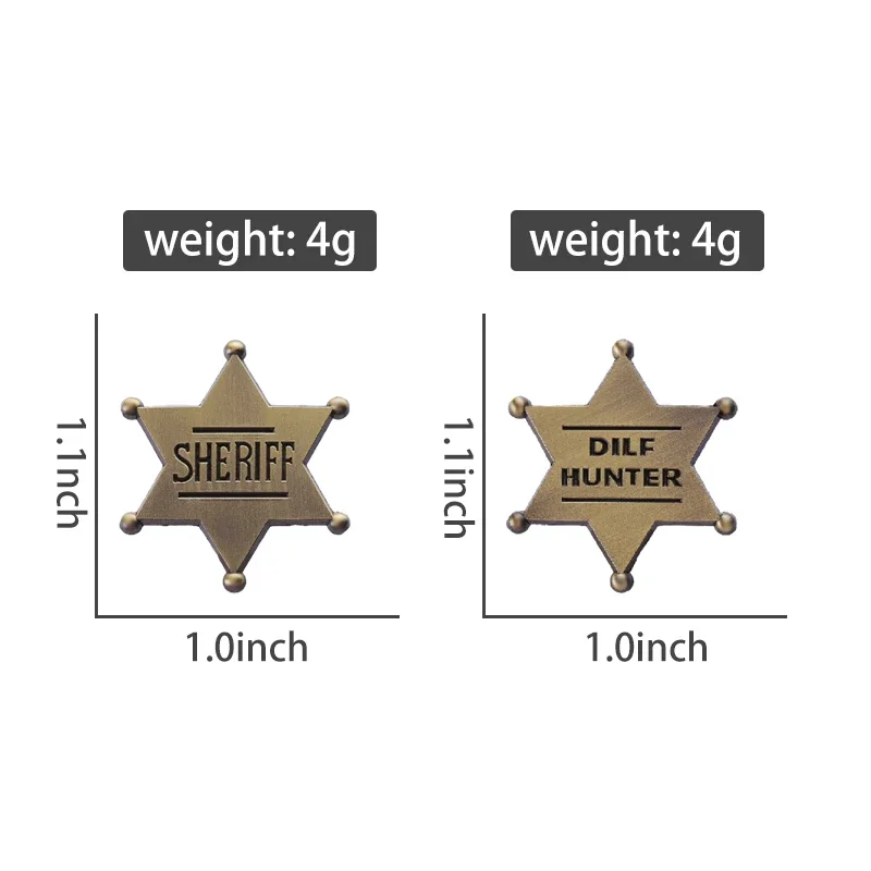 Adulti Sheriff Metal Pin Vintage vice Kids Sheriff spilla Western Police Badge zaino spilla West puntelli regali all\'ingrosso