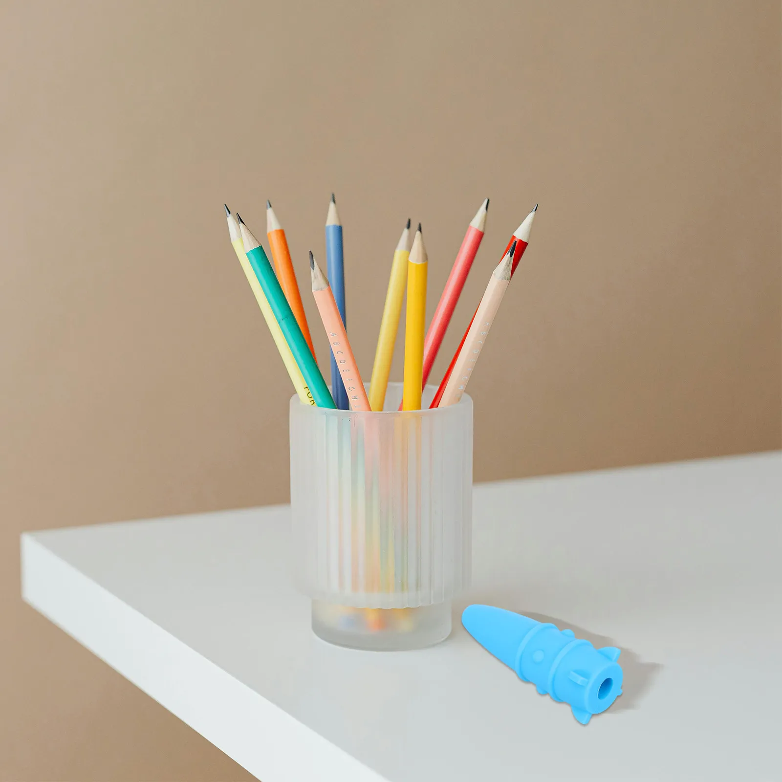5pcs Silicone Rocket Pencil Tip Protectors Blue Chew-Resistant Caps For Mechanical Wood Pencils Stationery School Travel