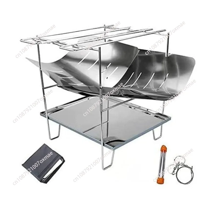 Outdoor stainless steel folding incinerator camping campfire barbecue firewood stove camping portable home ultra light