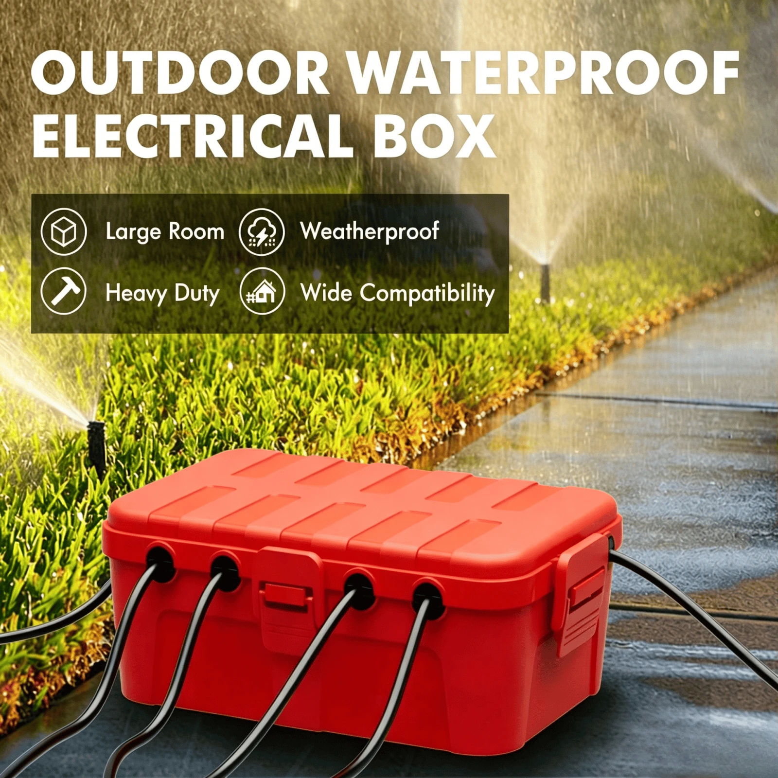 Large Outdoor Extension Cord Cover IP54 Waterproof Box Safety Housing Case For Power Plug/Holiday Decoration Light/Garden Tool
