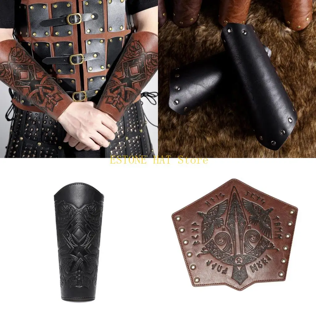 49MF Magicans Archers Gauntlets Fantasy Faux Leather Wristband Elastic Bracelets