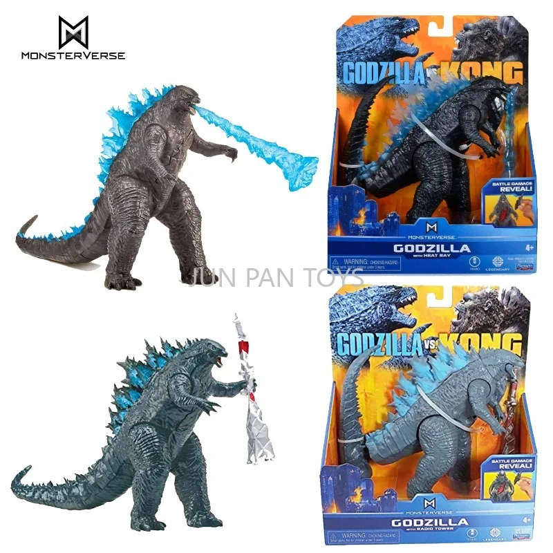 Original Monsterverse Godzilla Vs Kong Actionfigur Godzilla mit Radioturm mit Heat Ray Sammlerstück Jungen Geburtstagsgeschenk Spielzeug