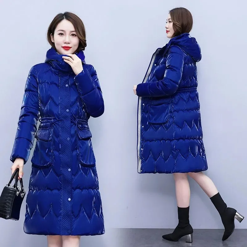 Women's Coat Winter New Korea Hooded Down Cotton Jacket Thicken Long Parkas Female Casual Fashion Cotton Padded Coats Outerwear