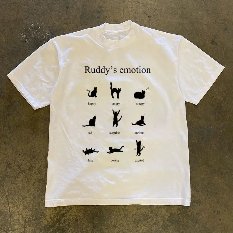 2026 Loose Fit Cotton T-Shirt Unisex Sleeve Double Thread Pure Cotton American Retro Style Breathable Comfortable for Couples