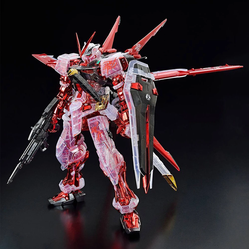 Bandai MG The Gundam Base Limited Gundam Astray Red Frame Flight Unit Plating Frame/Color Clear Action Figure Model Kit Toys