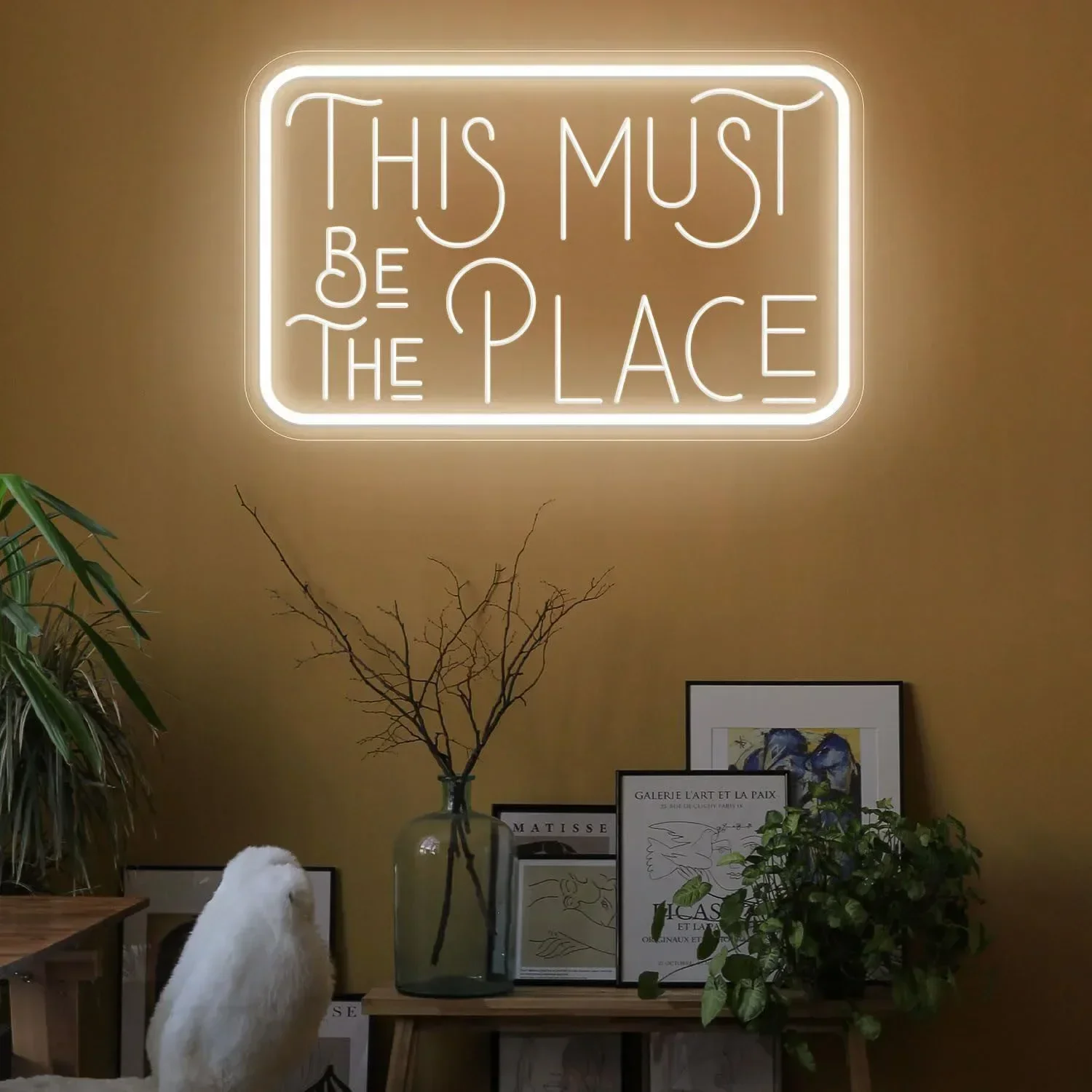 This Must Be The Place Neon Sign Wall Decor LED Neon Party Decoration USB-powered with Adjustable Brightness LED Neon Sign