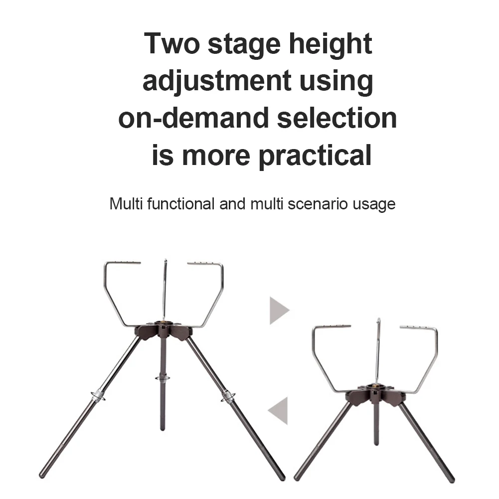 Card Type Gas Furnace Bracket Adjustable Height Single Stove Extension Bracket Portable Gas Canister Stand for Outdoor Cooking