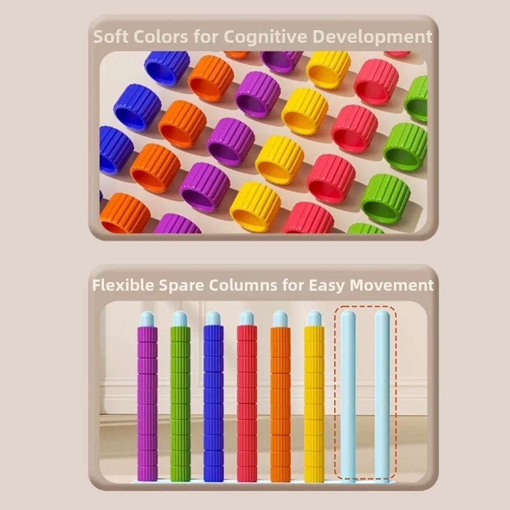 Color Recognition Color Stack Challenge Train Thinking Classification Stacking Rainbow Rings Early Education Montessori