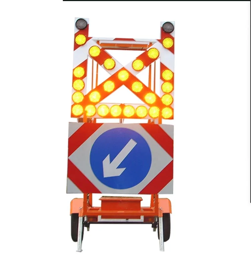 Custom Outdoor Road LED Traffic LED Flashing Indication Arrow Sign Trailer Moving Warning Flashing Sign Board