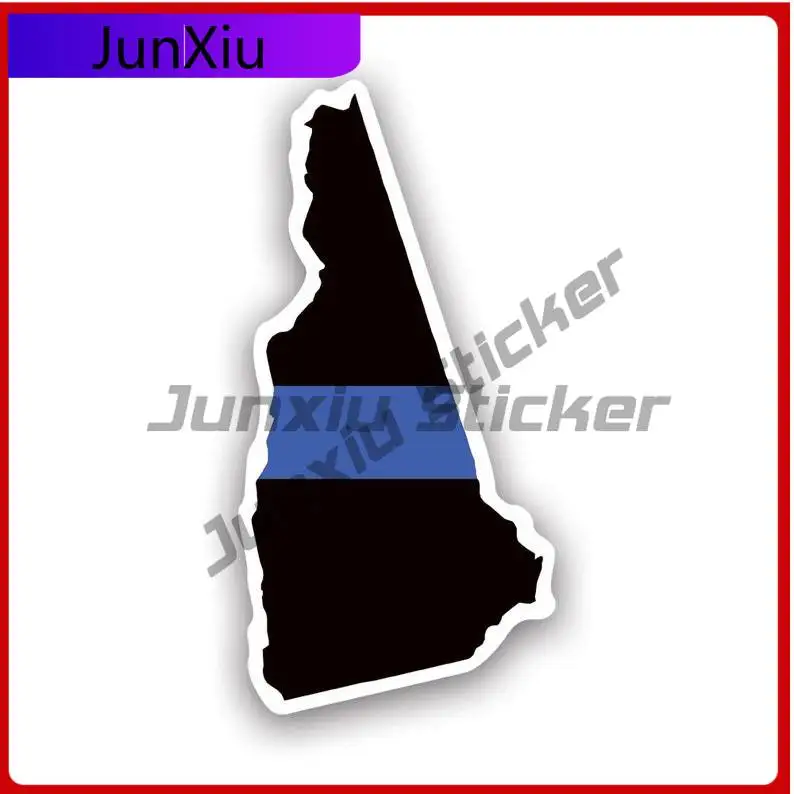 

New Hampshire State Shaped Thin Blue Line Sticker Uv Protected Police First Responder Law Enforcement Support Nh Car Sticker