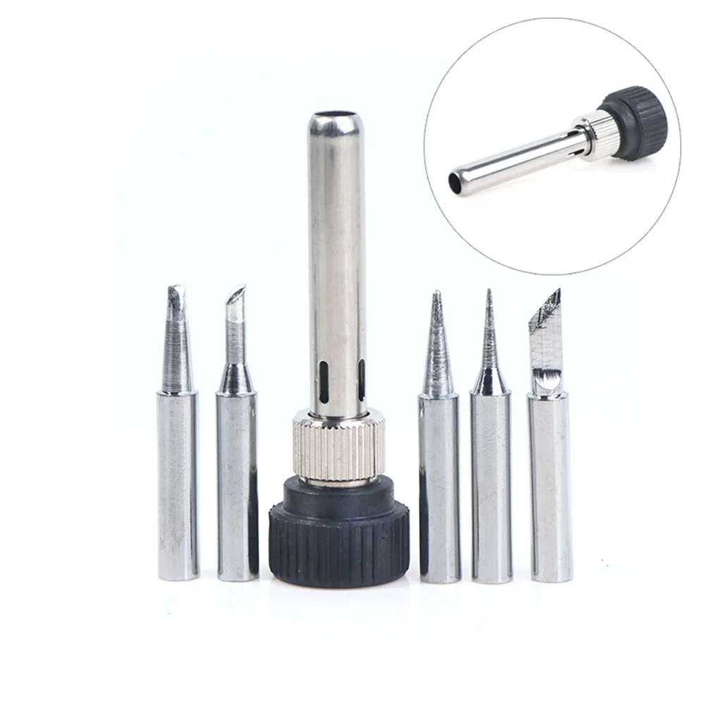 Soldering Station Tips Set with I B K 3C 2 4D for 936 Includes Retaining Sleeve Compatible with 937 938 969 8586 and 852D Models