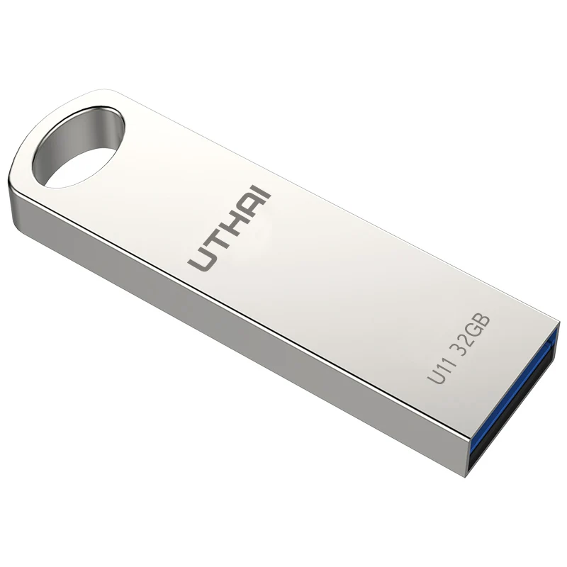 UTHAI U11 メタルUSBフラッシュドライブ - キーリング付きペンドライブ 32GB/16GB/8GB 防水ポータブルUSBスティック ペンドライブ データ保存用
