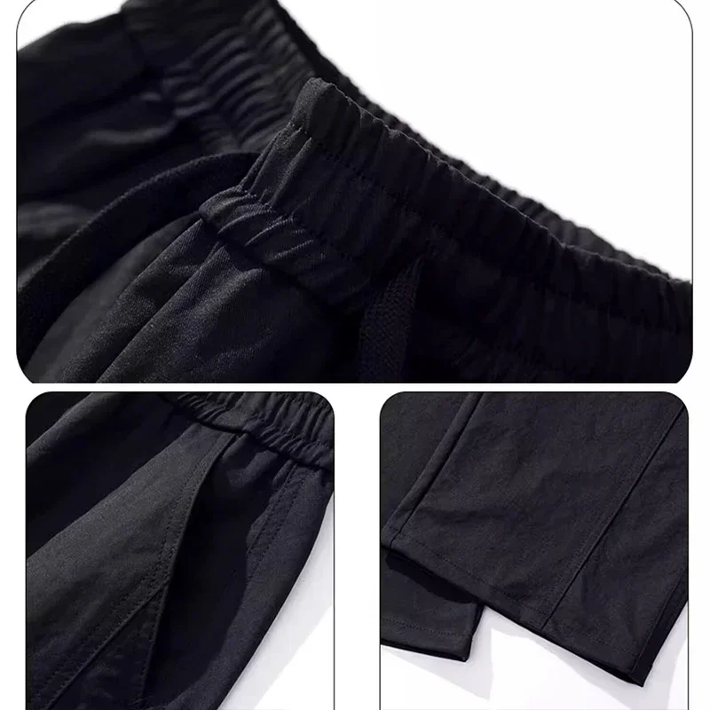 Streetwear Veelzijdige Wijde Pijpen Broek Mannen Rechte Pijpen Cargo Broek Mannelijke Koreaanse Multi Pocket Elastische Taille Casual Retro Broek