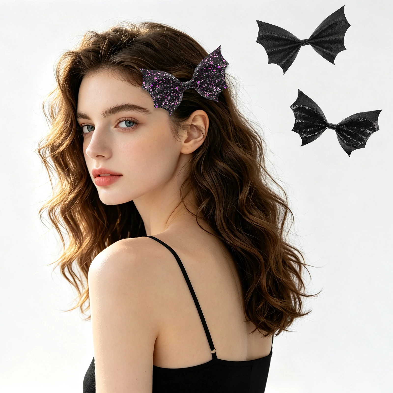 1pc Halloween Bat Shaped Hair Clip Girl Personalized Holiday Decoration Suitable for Halloween Parties Wear Gifts Hair Accessory