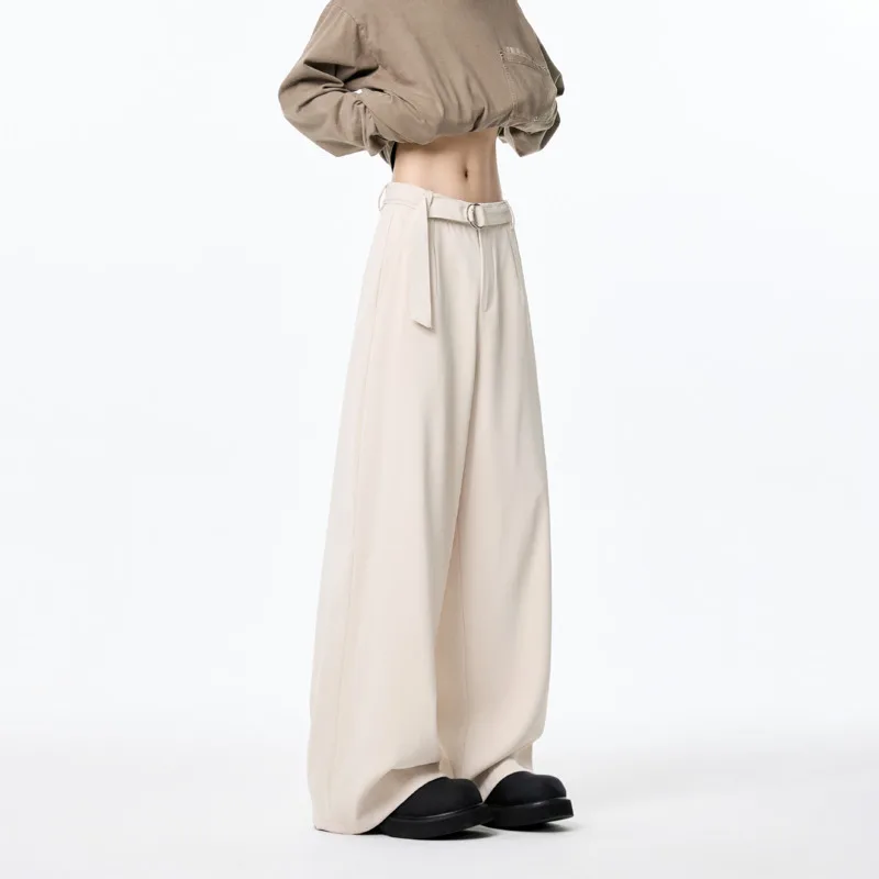 

Black Suit Pants Men Fashion Society Mens Dress Pants Korean Wide Leg Pants Mens Office Formal Trousers Man Belt Suit Pants