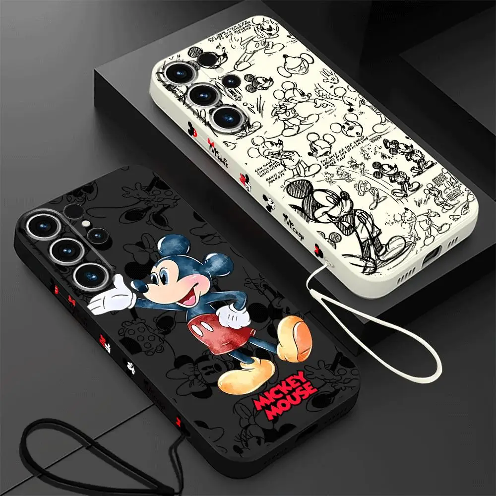 Case for Samsung Galaxy S24 Ultra S23 Ultra 5G S21 S20 FE S22 Plus S23 5G S24 Plus Disney Mickey Mouse Cute Cover Print Luxury