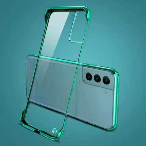 Ultra Thin Plating Frameless Case For Samsung Galaxy S22 S21 FE S20 Note20 Ultra S10 Plus Hard PC Clear Protect Back Cover Shell