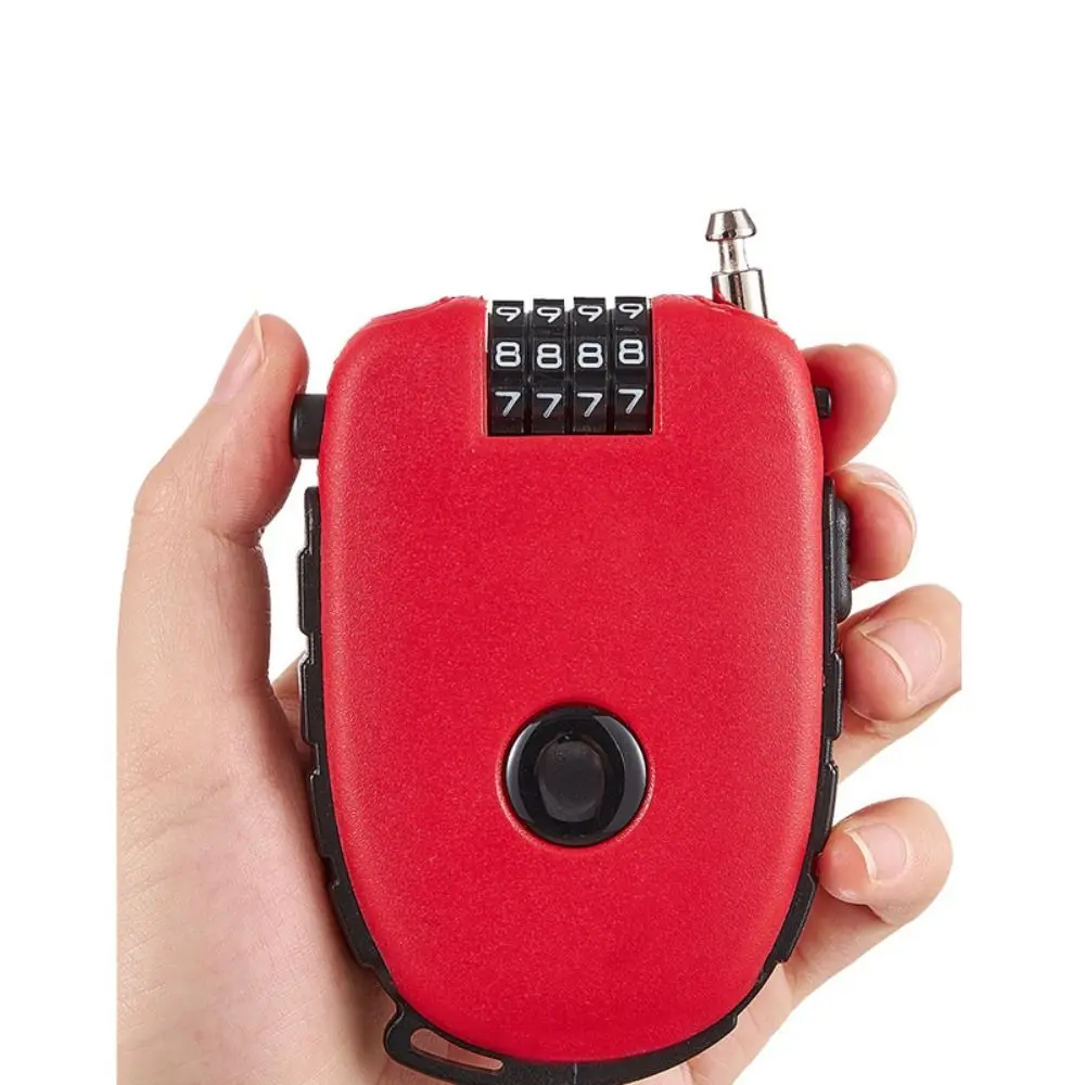 Anti-Theft Motorcycle Helmet Lock Retractable 4 Digit Motorbike Padlock Resettable Combination Lock