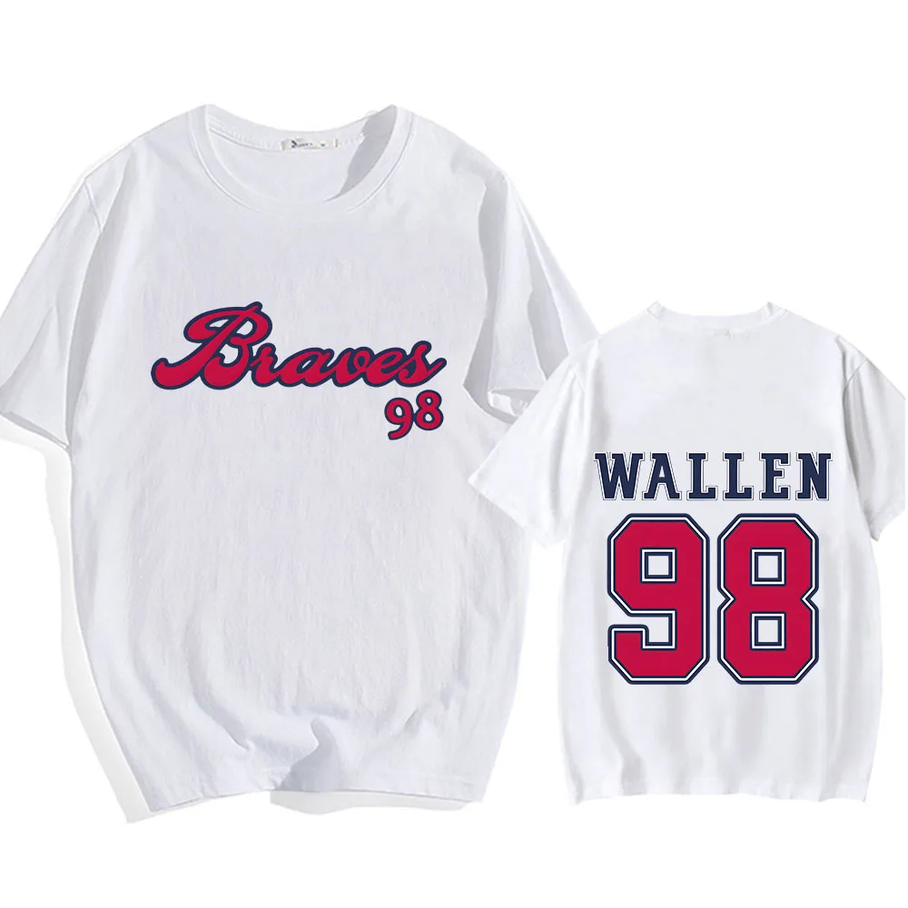 Braves 98 morganwallen camiseta para a primavera de alta qualidade algodão camiseta manga curta em torno do pescoço tshirt ropa hombre macio camisetas topo