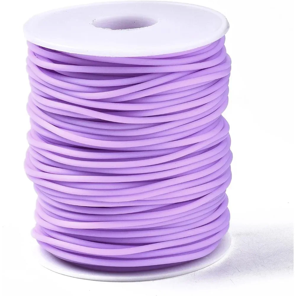 

27.34 Yards 3mm Hollow Rubber Tubing Jewelry Cord 1.5mm Hole PVC Tubular Tube Thread with Spool for DIY Craft