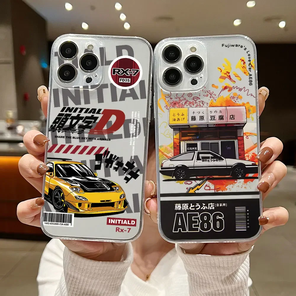 เคสโทรศัพท์ AE86ลายอะนิเมะสำหรับ iPhone 15 14 13 12 11 Mini Pro MAX x XR xsmax 6S 6 7 8 PLUS เคสใส SE20