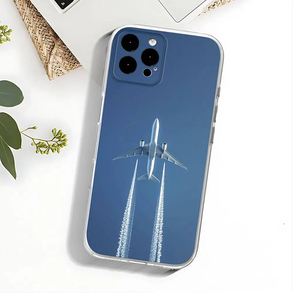 Concorde Air France Handyhülle für iPhone 17,16,15,14,13,12,11 Pro,Max,Plus,X,XS,XR,SE4,E Mini Transparent Soft Cover