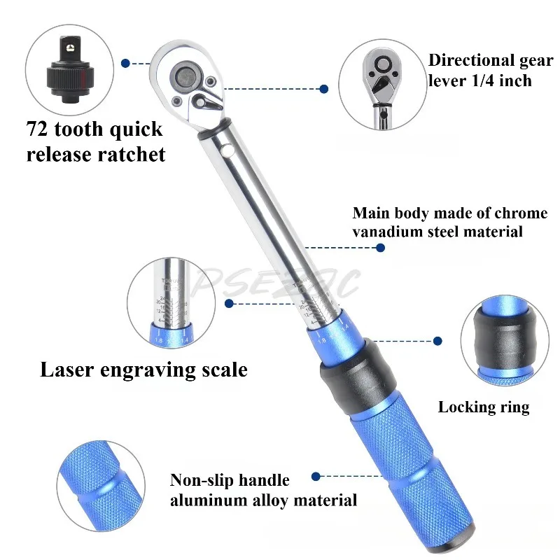 1/4 High-precision Torque Kilogram Wrench Bicycle Repair Tool 32PCS Torque Wrench Set Adjustable Xiaofei Torque Wrench Set