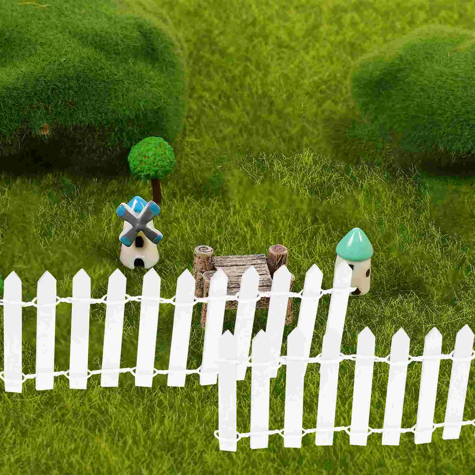 Small White Fence for Succulents Practical Miniature Decoration Plants Garden Ornaments Model Wooden