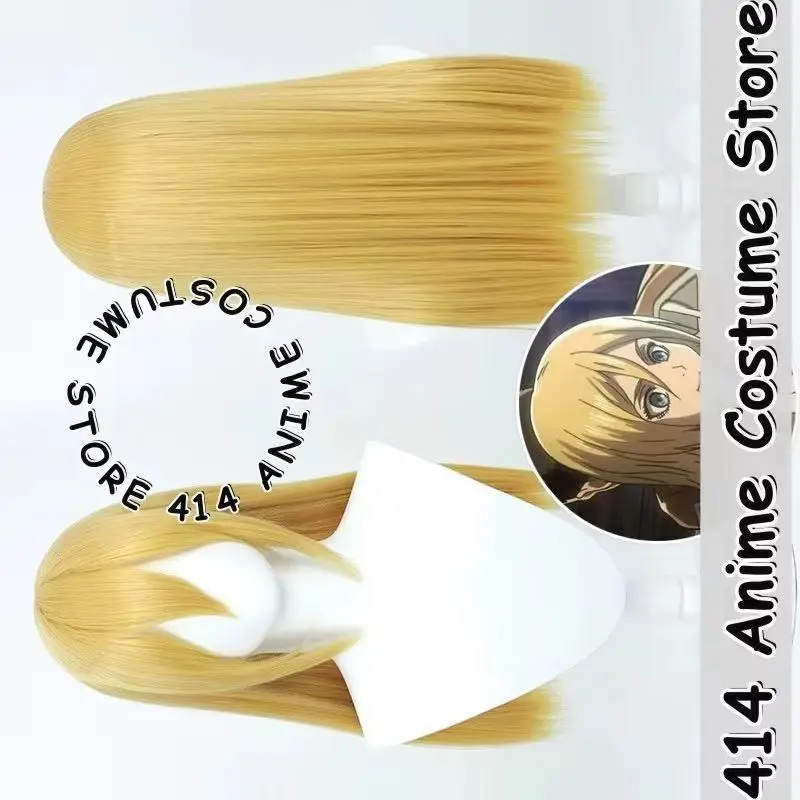 

Game & Anime Historia Reiss Cosplay Wig Attack on Titan Golden Long Straight Heat-Resistant Fiber Synthetic Hair