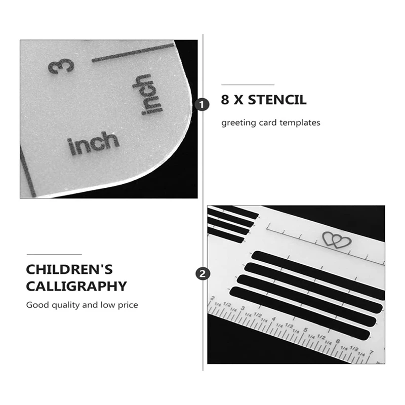 4 Pcs Template Ruler Guide Envelope Addressing Guide Stencil Ruler For Envelopes Brush Pens Making Thank You Card