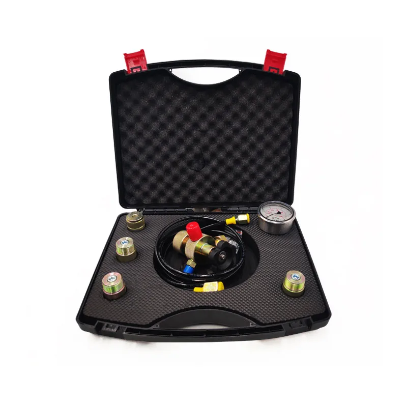 0-400Bar 6000Psi Pressure Gauge Test Kit Hydraulic Accumulator Nitrogen Charging Valve Five Kinds of Adapters