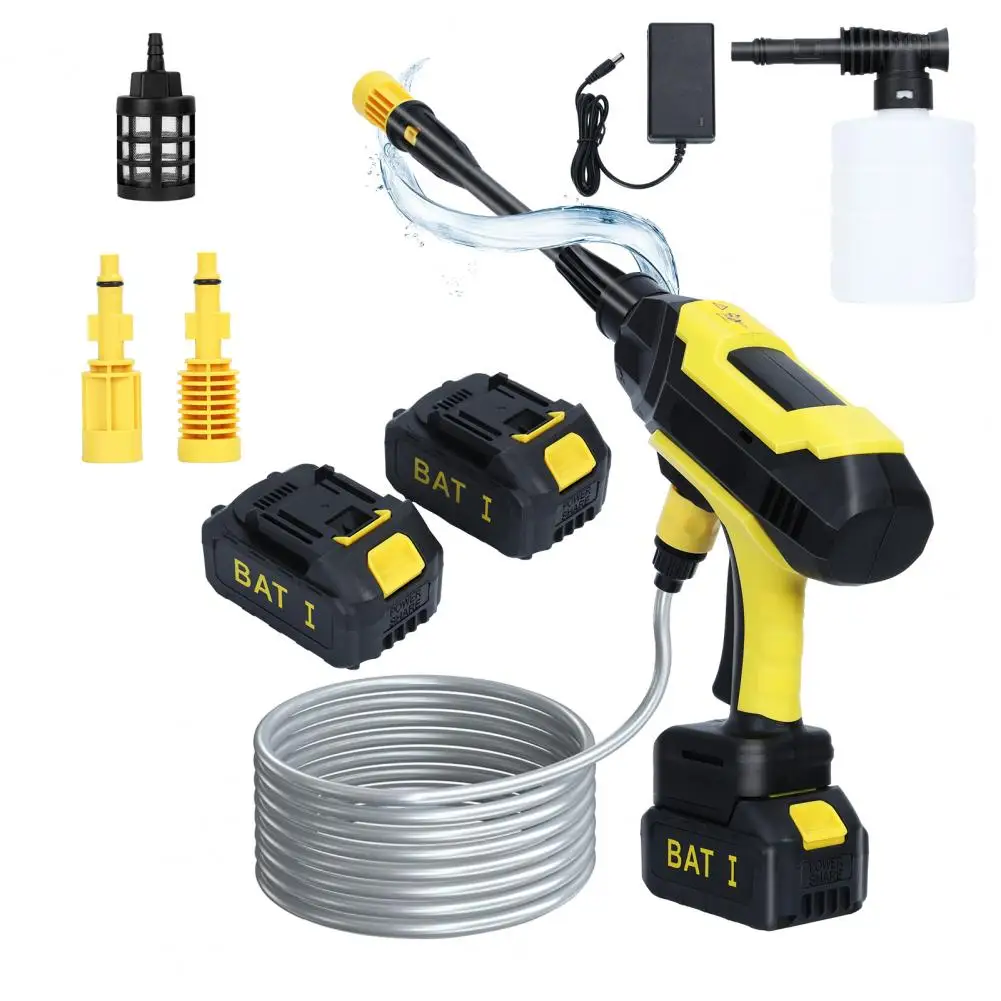 Electric Power Washer, Cordless Pressure Washer, Portable Power Washer with 2 Batteries and 1 Charger, Adjustable Nozzle