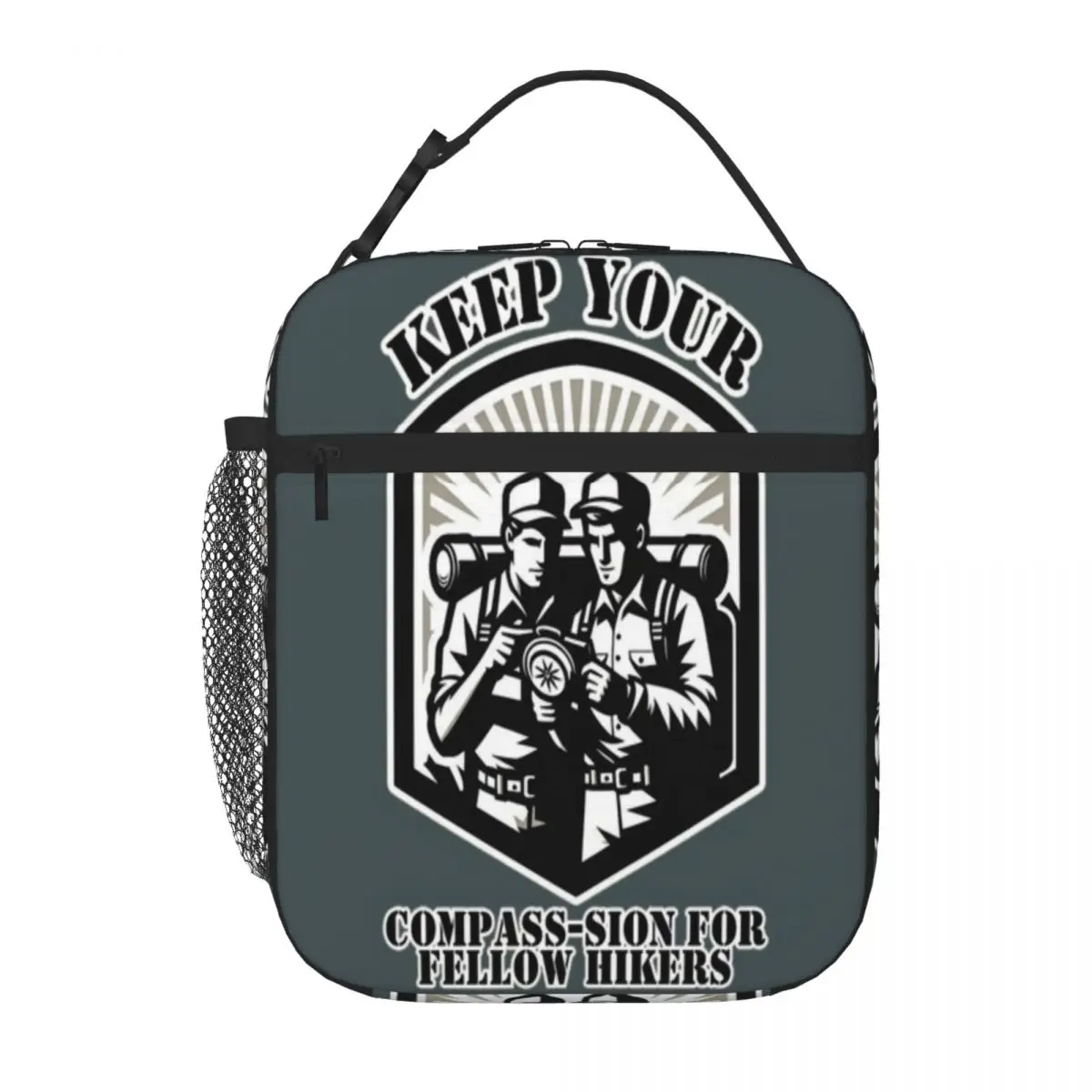 Hot Sale Keep Your Compass-sion For Fellow Hikers Bold Color Compact Lunch Bag Cruise Travel School Lunch Bag